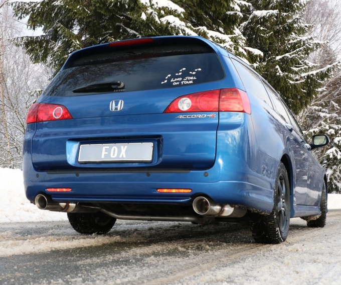 FOX Sportauspuff / Duplex-ESD f&uuml;r: HONDA Accord - CM2 / 2.4i - 140 kW | Endrohr-Typ: 2x 100 rund | Hinweise: XS, 25