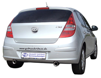 FOX Sportauspuff / Duplex-ESD für: HYUNDAI i30 / 2.0 - 105kW |  Endrohr-Typ: 2x 90 rund |  Hinweise: S,17 / ESD längs mit Rohrsystem