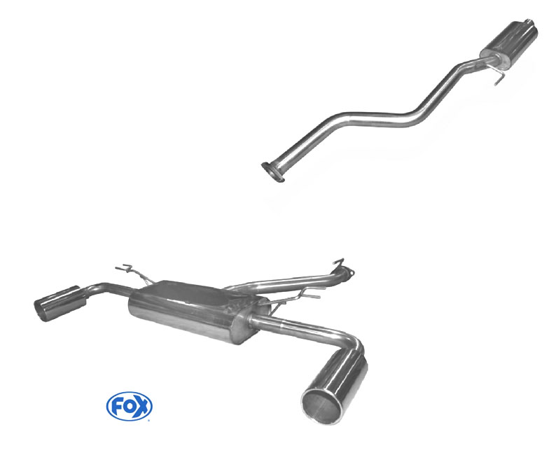 FOX Sportauspuff / Duplex-Anlage 60,5mm ab Kat. für: KIA Pro Cee`d GT - JD /  1.6T - 150 kW |  Endrohr-Typ: 2x 100 rund |  Hinweise: S,12
