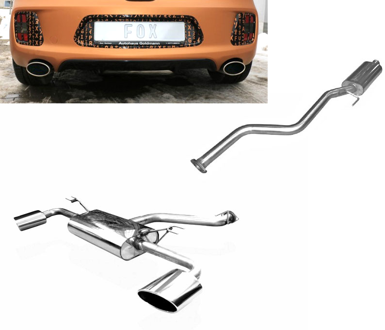 FOX Sportauspuff / Duplex-Anlage 60,5mm ab Kat. für: KIA Pro Cee`d GT - JD /  1.6T - 150 kW |  Endrohr-Typ: 2x 160x90 oval |  Hinweise: S,38