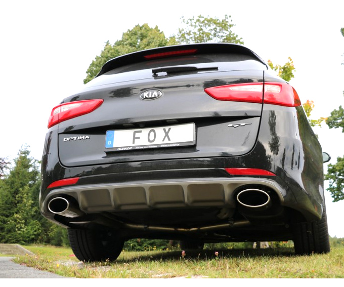 FOX Sportauspuff / Duplex-Anlage 63,5mm ab Kat. für: KIA Optima GT - JF / 2.0T-GDI - 180 kW |  Endrohr-Typ: 2x 160x90 oval |  Hinweise: S,38