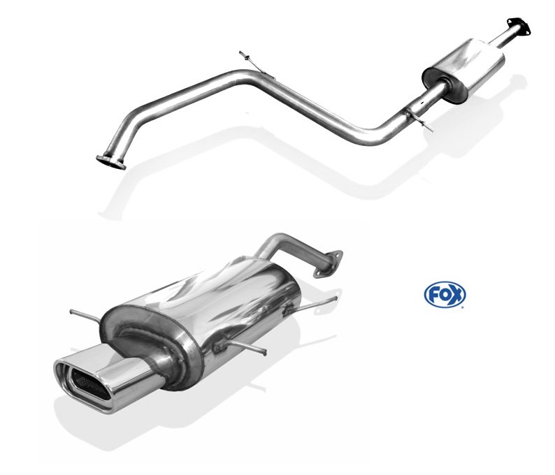 FOX Sportauspuff / Anlage ab Kat. für: MAZDA  MX-3  (EC)  91-99 / 1.8 V6 /  -98kW |  Endrohr-Typ: 1x 135x80 flachoval |  Hinweise: S,53