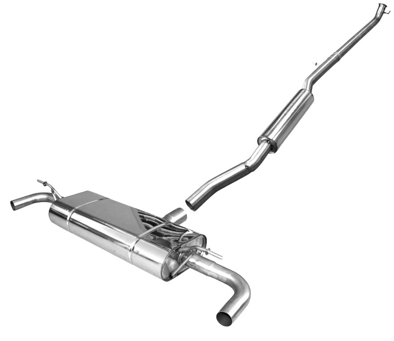 FOX Sportauspuff / Duplex-Anlage 63,5mm ab Kat. für: MERCEDES  A250 - W176, 4matic /  2.0T - 155 kW |  für Modelle mit original Endrohrblenden in der Heckschürze