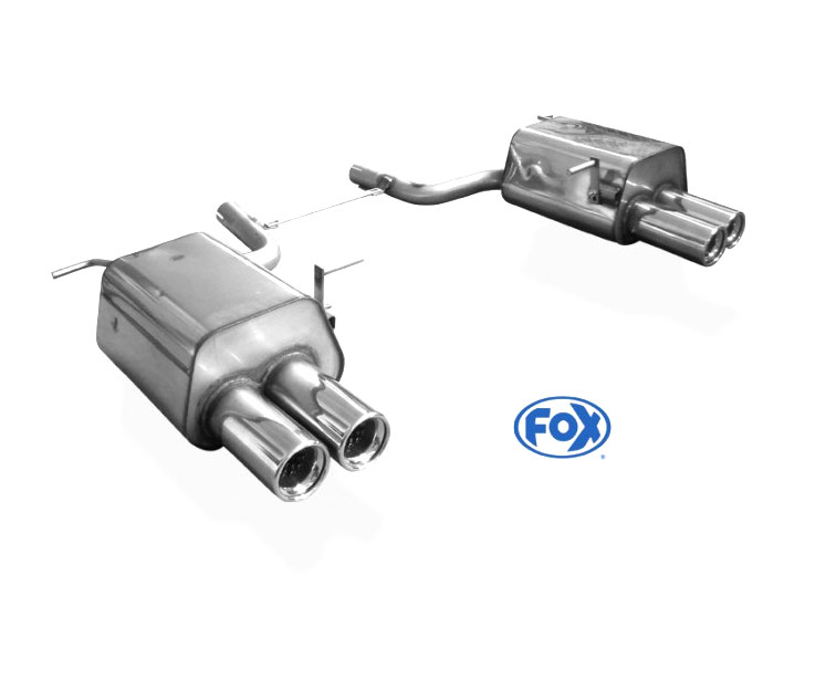 FOX Sportauspuff / Duplex-ESD für: MERCEDES  SLK200, SLK250 - R172 / 135,150 kW |  Endrohr-Typ: 4x 90 rund |  Hinweise: S,13 - inkl. Montagerohr