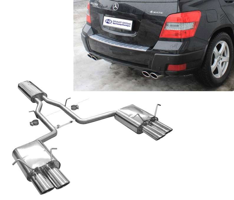FOX Sportauspuff / Duplex-Anlage ab Kat. für: MERCEDES  GLK 280 - X204 / 3.0 - 170 kW |  Endrohr-Typ: 4x 106x71 oval |  Hinweise: S,32