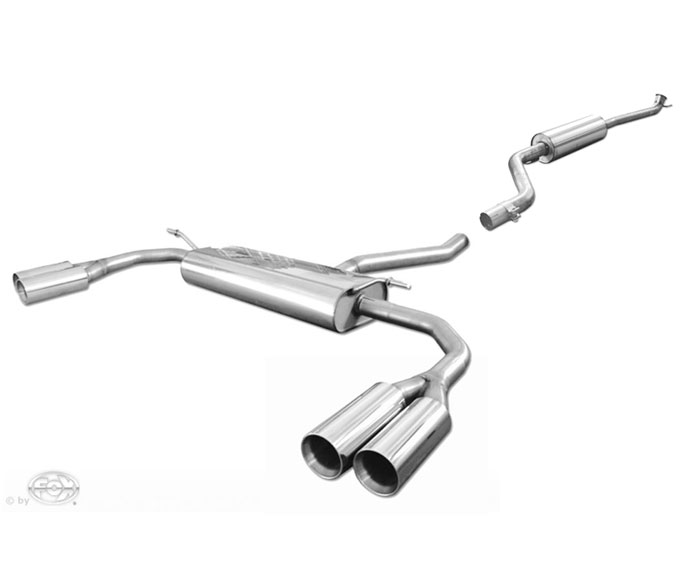 FOX Sportauspuff / Duplex-Anlage 63,5mm ab Kat. für: MERCEDES  CLA180, CLA200, CLA250 - C117,X117 /  1.6T,2.0T - 90,115,155 kW |  Endrohr-Typ:  4x 80 rund |  Hinweise: S,24