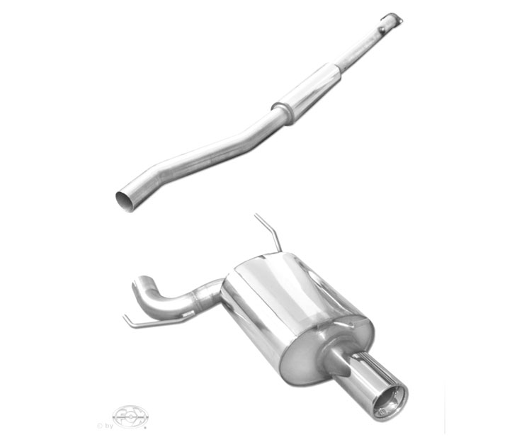 FOX Sportauspuff / Anlage 70mm ab Kat. für: MITSUBISHI  Lancer EVO 7+8+9  /  195,206kW   |  mit Endrohr-Typ:  1x 100 rund |  Hinweise: XL,13