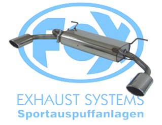 FOX Sportauspuff / Duplex-Anlage 70mm ab Kat. für: AUDI A3 - 8P / 1.8TFSI, 2.0TFSI - 118,147 kW |  Endrohr-Typ: 2x 129x106 oval angeschrägt |  Hinweise: XL,32