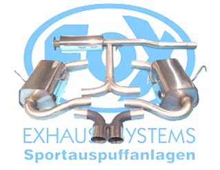 FOX Sportauspuff / Anlage 63.5mm ab Kat. für: MINI  Cooper S - R53 / 120,125kW |  mit ESD Mitte 2x 76 rund  |  Hinweise: XS,10