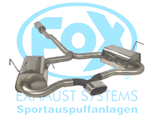 FOX Sportauspuff / Anlage 63.5mm ab Kat. für: MINI  Cooper S - R53 / 120,125kW |  mit ESD Mitte 1x 135x80 flachoval |  Hinweise: XS,52