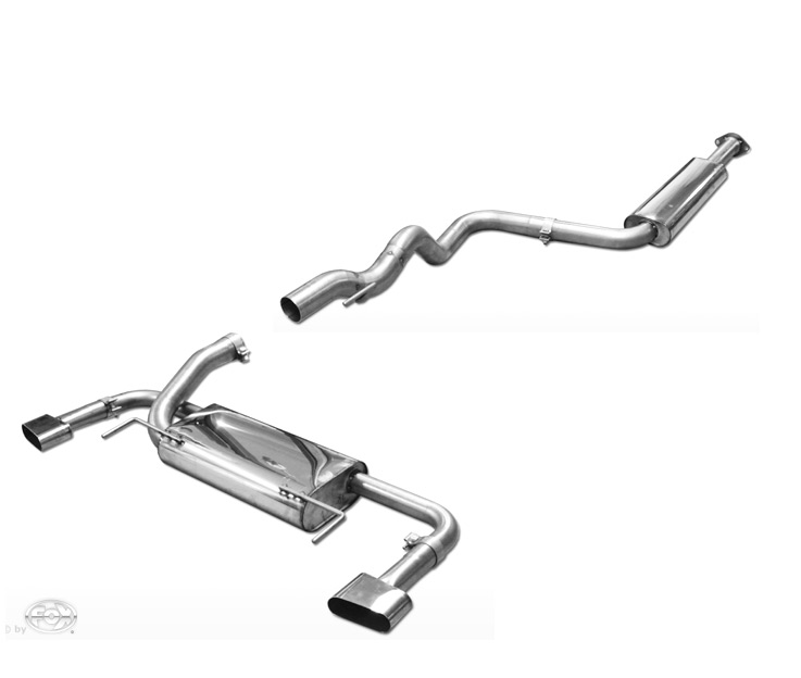 FOX Sportauspuff / Duplex-Anlage 76mm ab Kat. für: OPEL Astra J  OPC / 2.0T - 206 kW (Euro 5) |  Endrohr-Typ: Spezial, Optik bleibt original