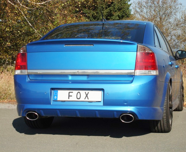 FOX Sportauspuff / Duplex-Anlage 76mm ab Kat. für: OPEL  Vectra C OPC / 2.8T - 206 kW |  Endrohr-Typ: 2x 140x90 oval |  Hinweise: XXL,32