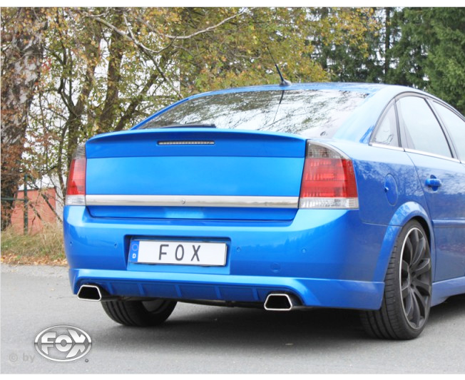 FOX Sportauspuff / Duplex-Anlage 76mm ab Kat. für: OPEL  Vectra C OPC / 2.8T - 206 kW |  Endrohr-Typ: 2x 142x78 Trapez |  Hinweise: XXL,61