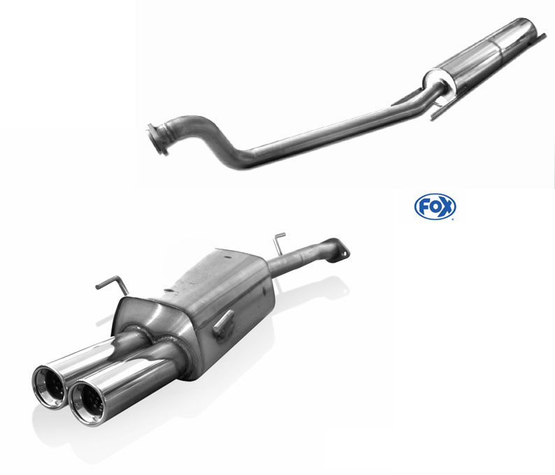 FOX Sportauspuff / Anlage ab Kat. für: OPEL  Zafira A  /  1.6, 1.8, 2.2 / 74-108 kW |  Endrohr-Typ:  2x 76 rund |  Hinweise: XS,13