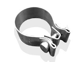 FOX Rohrbride 66mm, Edelstahl / für 63.5mm Auspuffanlagen / mit Schlagschrauben montierbar
