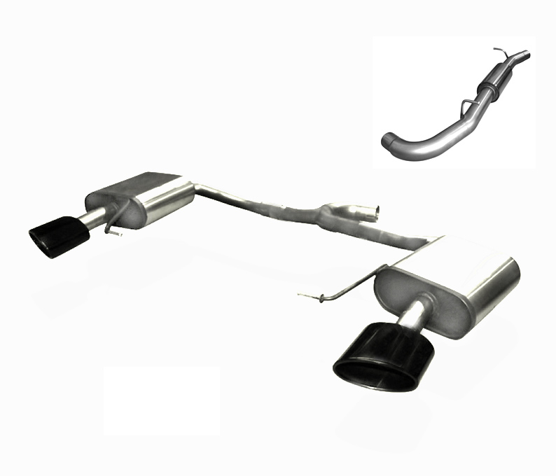 FOX Sportauspuff / Duplex-Anlage 70mm ab Kat. für: SEAT Leon ST Cupra 300 4Drive - 5F / 2.0TSI - 221 kW |  Endrohr-Typ: 2x 160x90 oval, schräg - Schwarz emailliert |  Hinweise: S,38