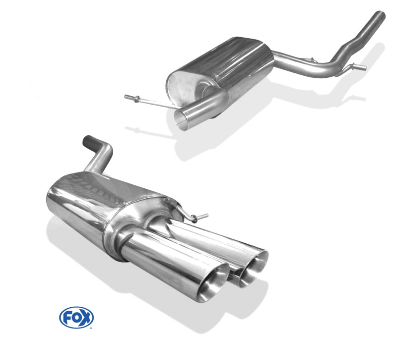 FOX Sportauspuff / Anlage 63,5mm ab Kat. für: SKODA Octavia RS - 1Z /  2.0TSI - 147 kW |  Endrohr-Typ:  2x 80 rund,schräg |  Hinweise: S,25