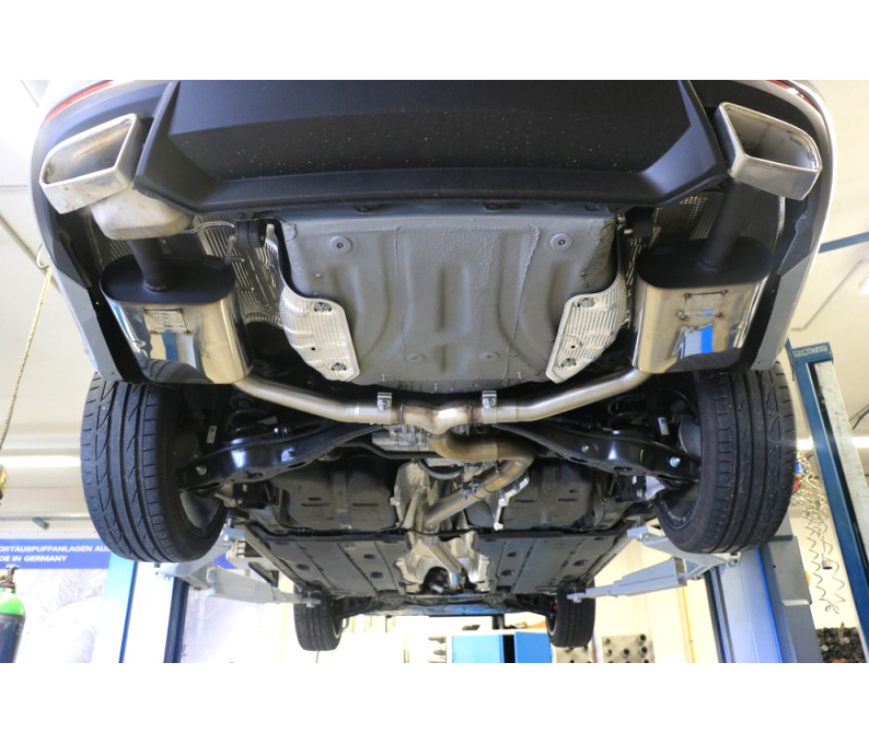 FOX Sportauspuff / Duplex-Anlage 76mm ab Kat. für: SKODA Octavia RS 4x4 - 5E / 2.0TDI - 135 kW |  Endrohre: unsichtbar, wie original