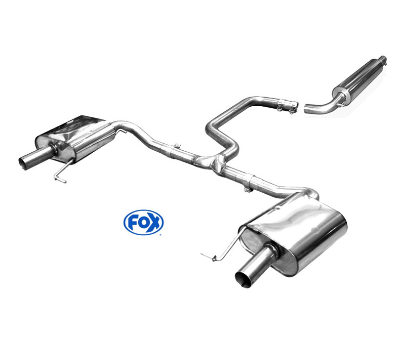 FOX Sportauspuff / Duplex-Anlage 63,5mm ab Kat. für: SKODA Octavia RS - 5E / 2.0TSI - 180 kW, ohne OPF | Endrohr-Typ: ohne, Optik bleibt orig.