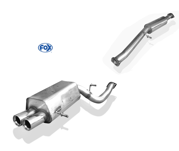 FOX Sportauspuff / Anlage 70mm ab Kat. für: SUBARU Impreza WRX,STi / GD,GG / 2000- / 160,165,195kW |  mit Endrohr-Typ: 2x 80 rund |  Hinweise: XL,13