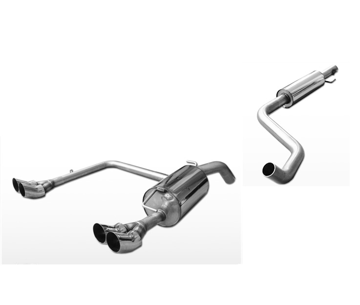 FOX Sportauspuff / Duplex-Anlage ab Kat. für: TOYOTA  Yaris - P1  /  1.5TS - 78,110 kW |  Endrohr-Typ:  4x 80 DTM |  Hinweise: S,18