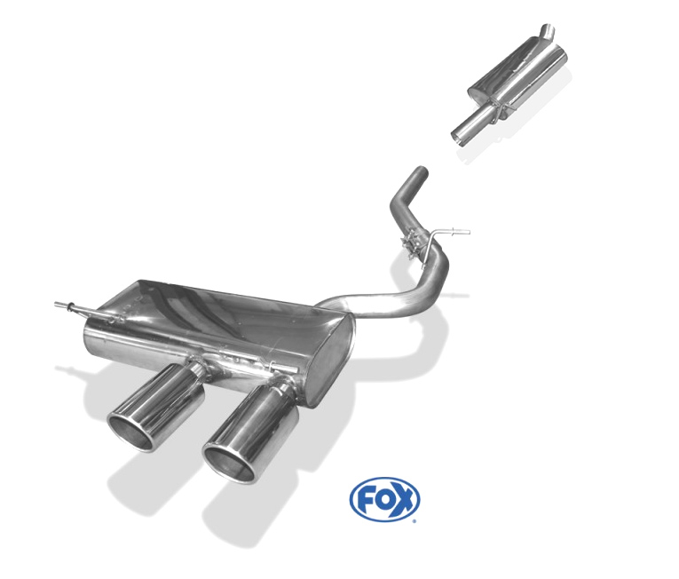FOX Sportauspuff / Anlage ab Kat. für: VW Golf 5 R32 - 1K / 3.2 - 184 kW | Endrohr-Typ: 2x 100 rund | Hinweise: S,16