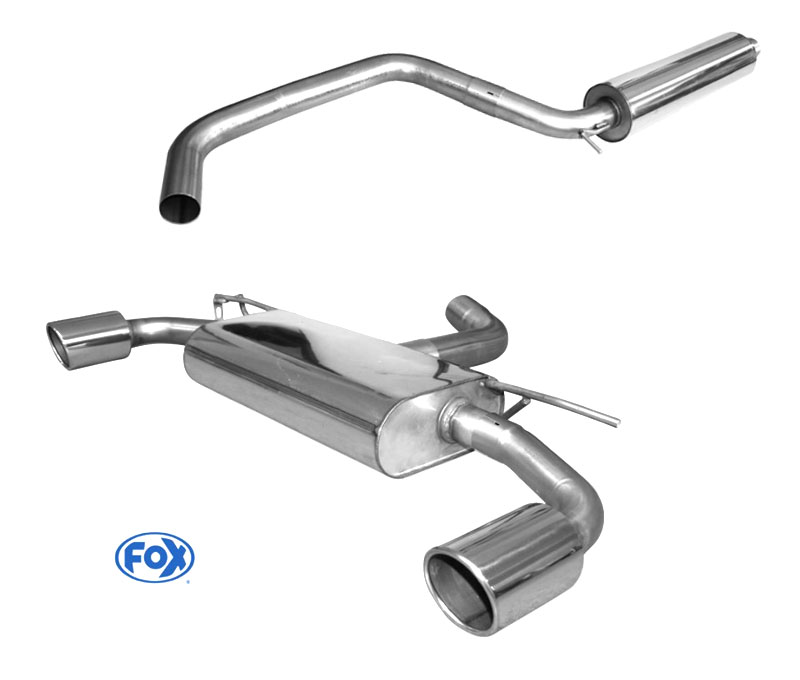 FOX Sportauspuff / Duplex-Anlage 70mm ab Kat. für: VW  Golf 7 GTI / 2.0TFSI - 180 kW | Endrohr-Typ: 2x 100 rund | Hinweise: XL,16