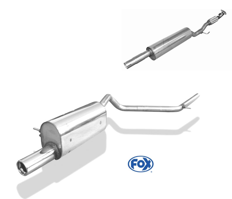 FOX Sportauspuff / Anlage ab Kat. für: VW Fox - 5Z /  1.4 - 55 kW |  Endrohr-Typ:  1x 80 rund |  Hinweise: S,13