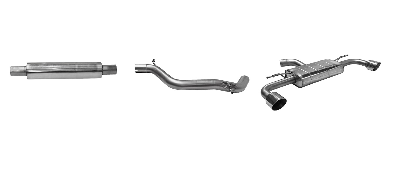 Bastuck Duplex Sportauspuff Anlage # VWG8/CS-T110RS für VW GOLF 8 GTI Clubsport mit CH-Eignungserklärung (eintragungsfrei)