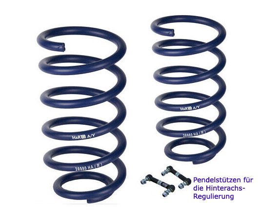 H&R Sportfedern für: BMW X5  25d,30d,40d,35i - F15  |  Tiefer mm VA/HA: 45/35  |  Hinweise: 2 VA-Federn + einstellbare Pendelstützen für den HA-Niveaugeber der Luftfederung