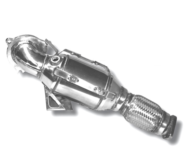 HJS Downpipe 70mm mit Sport-Kat. 200cpsi für: FORD Fiesta ST - JA8 / 1.6T - 134 kW (Euro 5 + 6)