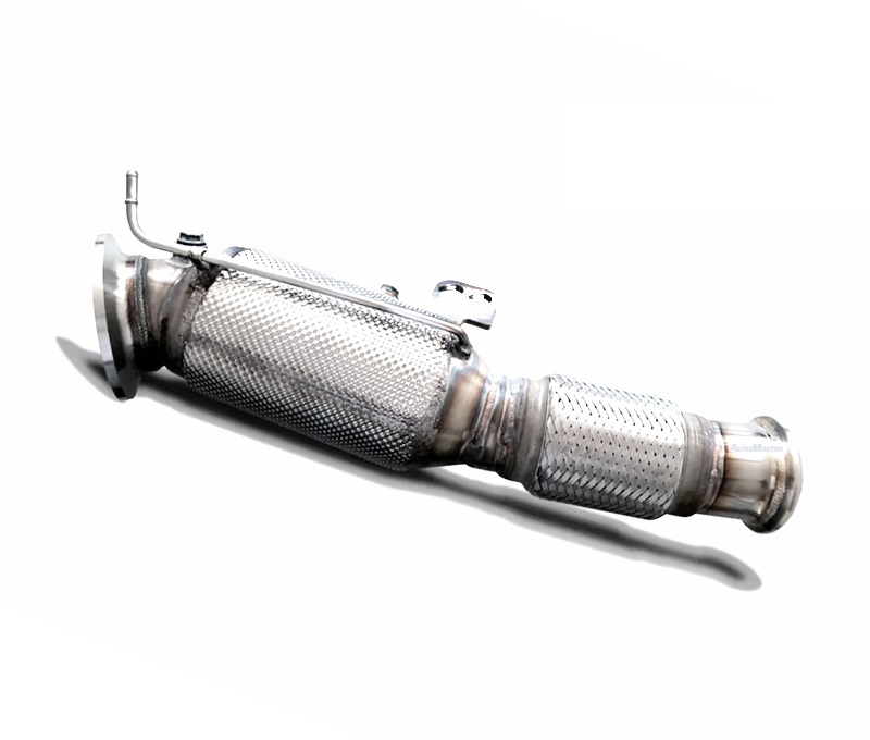 HJS Downpipe 89/80mm mit Sport-Kat. 300cpsi + OPF für: BMW 540i, 540ix - G30,G31 / 3.0T - 250 kW, mit OPF (Euro 6d-Temp)  / Bis zu +14PS / +18NM