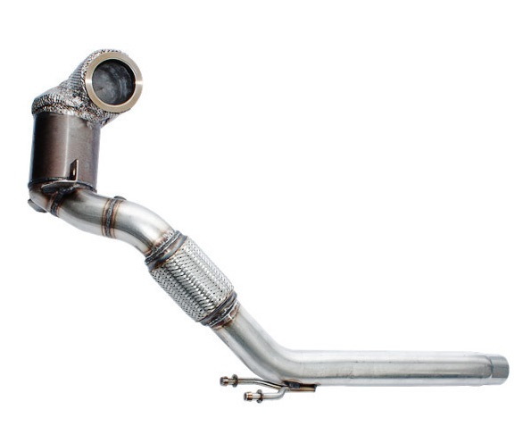 HJS Downpipe 76mm mit Sport-Kat. 200cpsi für: SEAT Leon FR,Cupra, Cupra R - 5F / 1.8TSI - 132 kW +  2.0TSI - 195,206,213,221 kW / Euro-6 Norm