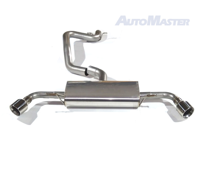 MILLTEK Sportauspuff / Duplex-Anlage 70mm ab Kat. für: AUDI TT - 8J / 2.0TFSI - 147 kW | Endrohre 2x 100 rund, schräg / Heckeinsatz vom 3.2 V6 muss montiert werden.