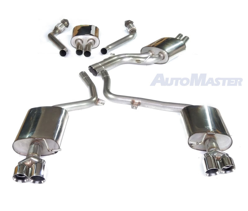 MILLTEK Sportauspuff / Duplex-Anlage 2x 60 mm ab Kat. für: AUDI S5 V6 3.0TFSI - Coupé,Cabrio S-Tronic / 2009-11  | Endrohre 4x 80 rund - verchromt