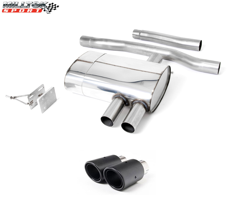 MILLTEK Sportauspuff / Anlage 70mm ab Kat./OPF für: MINI Cooper S - F55 / 2.0T - 141 kW, mit OPF | Endrohre 2x 90 Jet - Carbon