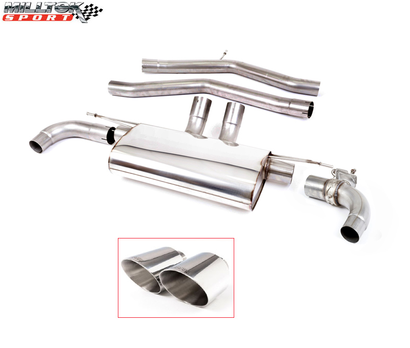 MILLTEK Sportauspuff / Duplex-Anlage 2x 70mm ab Kat./OPF für: TOYOTA GR Supra - JTSC / 3.0T - 250 kW, mit OPF | Endrohre 2x GT115 - verchromt / mit Klappe