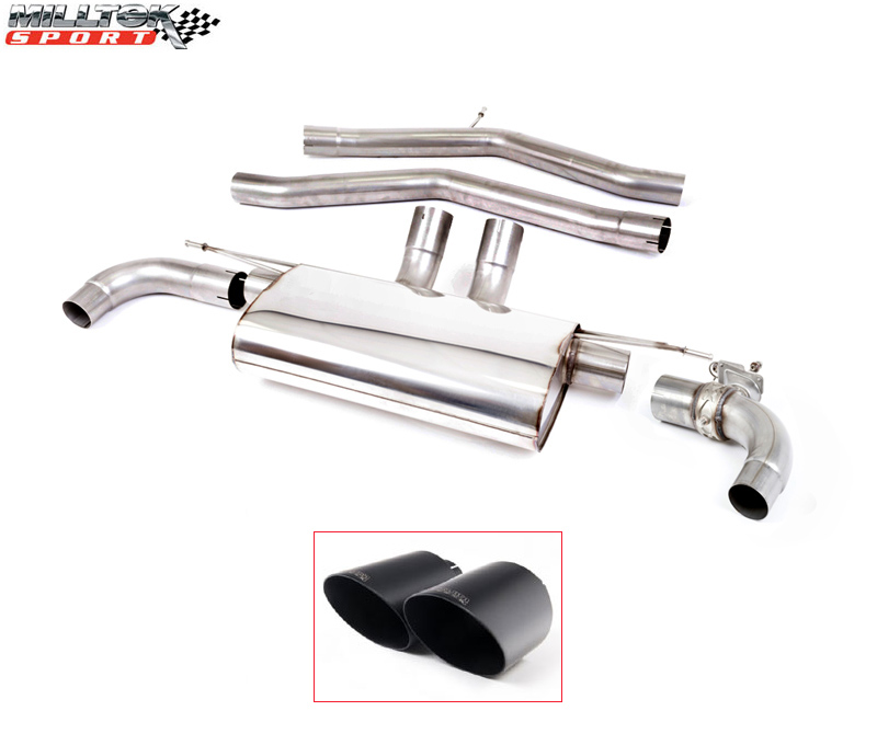 MILLTEK Sportauspuff / Duplex-Anlage 2x 70mm ab Kat./OPF für: TOYOTA GR Supra - JTSC / 3.0T - 250 kW, mit OPF | Endrohre 2x GT115 - Black matt / mit Klappe