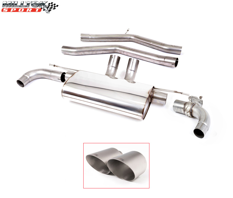 MILLTEK Sportauspuff / Duplex-Anlage 2x 70mm ab Kat./OPF für: TOYOTA GR Supra - JTSC / 3.0T - 250 kW, mit OPF | Endrohre 2x GT115 - Titan matt / mit Klappe