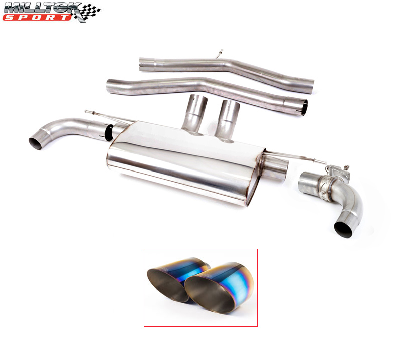 MILLTEK Sportauspuff / Duplex-Anlage 2x 70mm ab Kat./OPF für: TOYOTA GR Supra - JTSC / 3.0T - 250 kW, mit OPF | Endrohre 2x GT115 - Titan burnt / mit Klappe