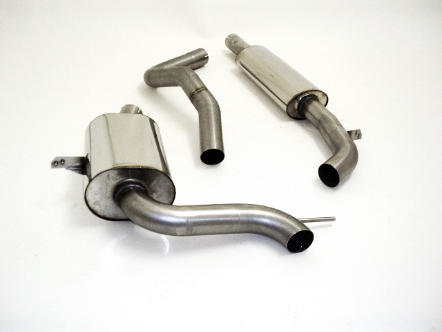 FRIEDRICH Sportauspuff / Anlage 76mm Edelstahl ab Kat. für: RENAULT Mégane Coupé RS250, RS265, RS275 / 184,195,201 kW |  Hinweis: Endrohr mittig wie original
