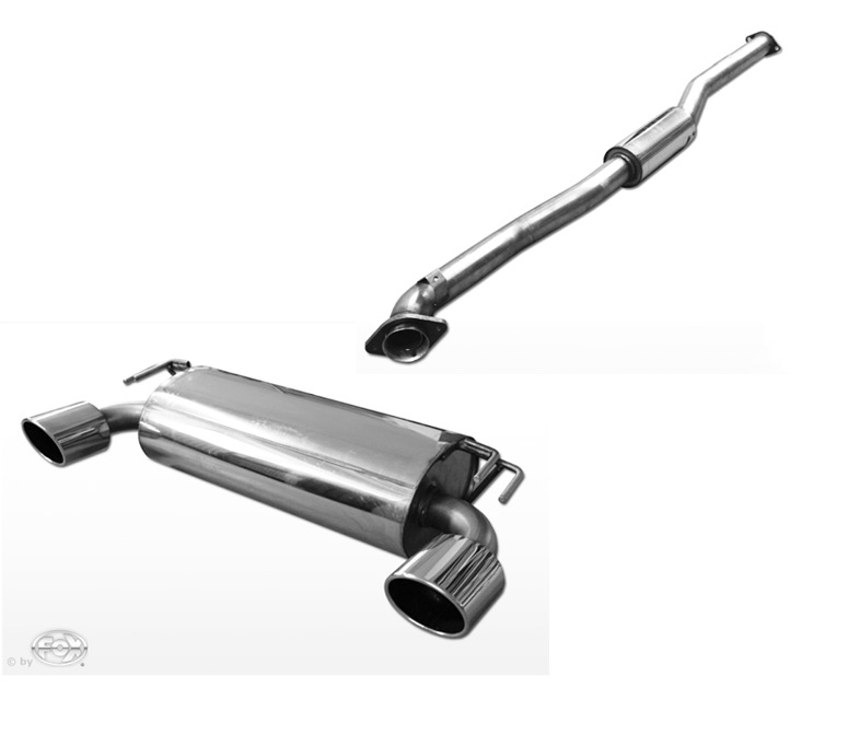 FOX Sportauspuff / Duplex-Anlage 70mm ab Kat. für: MITSUBISHI Lancer Ralliart 2.0 - 177kW / CY0, 2009- |  Endrohr-Typ:  2x 129x106 oval |  Hinweise: XL,32