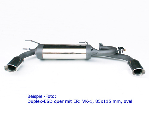 NAP Sportauspuff / Duplex-ESD für: NISSAN Juke 4x4 / 1.6T - 140kW | mit Endrohren 2x 85x115 oval,eingerollt,gerade / weitere Endrohr-Varianten möglich