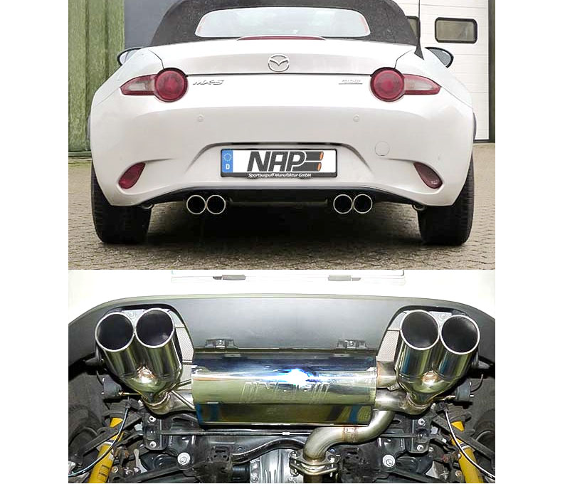 NAP Sportauspuff / Duplex-ESD für: MAZDA MX-5 - ND, G130,G160 / 1.5,2.0 - 96,118 kW | versch. Endrohr-Varianten möglich