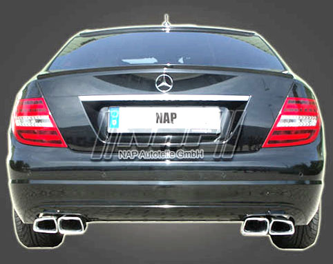 NAP Sportauspuff / Duplex-ESD für: MERCEDES C200,C230,C250,C280,C300,C350 - W204 /  135,150,170,185,200,215,225 kW | Endrohre im AMG-Style