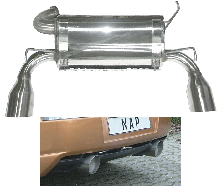 NAP Sportauspuff / Duplex-ESD für: NISSAN 350Z - Z33 / V6 3.5 - 206,221,230kW |  mit Endrohren 2x 115 rund,scharf,schräg