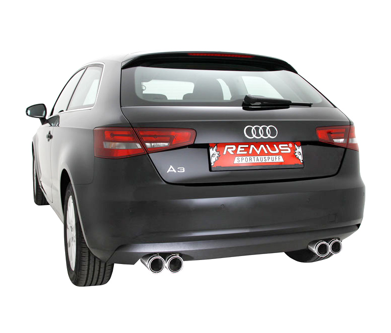 REMUS Sportauspuff / Duplex-ESD für: AUDI A3 Sportback - 8V / 1.4TFSI - 90,92,103,110 kW | Endrohre 4x 84 rund, Street Race