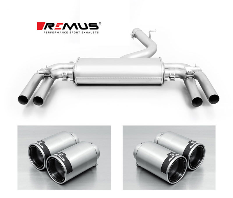 REMUS Sportauspuff / Duplex-ESD 76mm ab für: AUDI S3, S3 Sportback - 8V / 2.0TFSI - 228 kW | Endrohre 4x 84 rund - Street Race / ESD mit Klappen