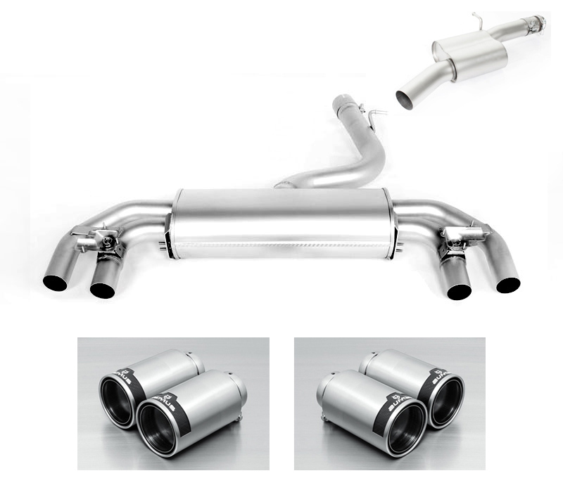 REMUS Sportauspuff / Duplex-Anlage 76mm ab Kat./OPF für: AUDI S3 Sportback - 8V / 2.0TFSI - 221 kW, mit OPF | Endrohre 4x 84 rund - Street Race / ESD mit Klappen