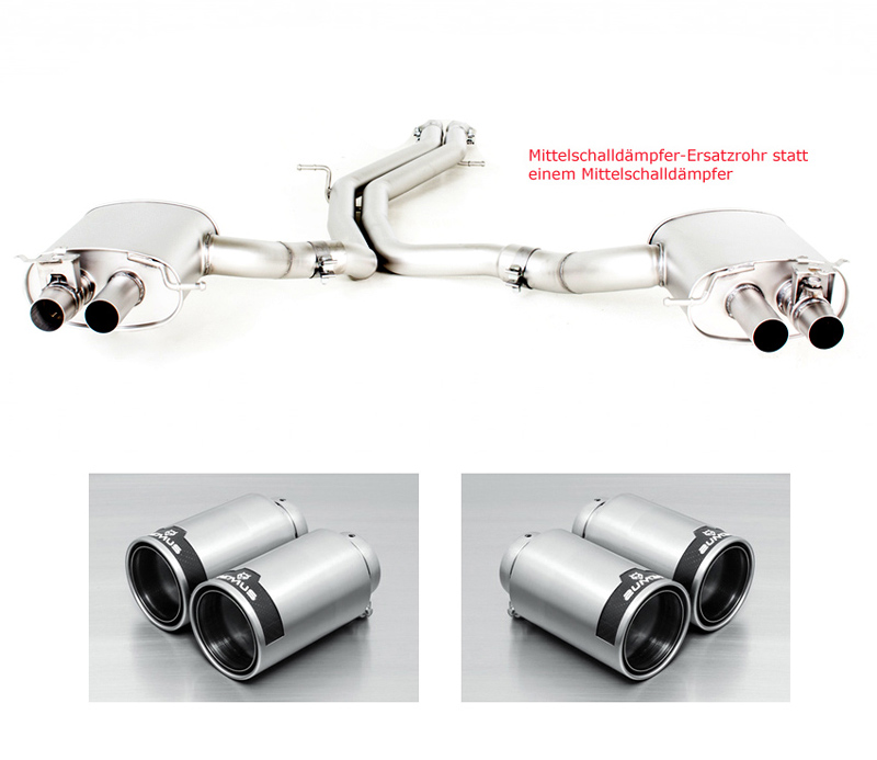 REMUS Sportauspuff / Duplex-Anlage 2x 70mm ab Kat. für: AUDI RS4 - B9 / 2.9T - 331 kW | Endrohre 4x 84 Street Race  |  Anlage ohne MSD, ESD mit Klappen